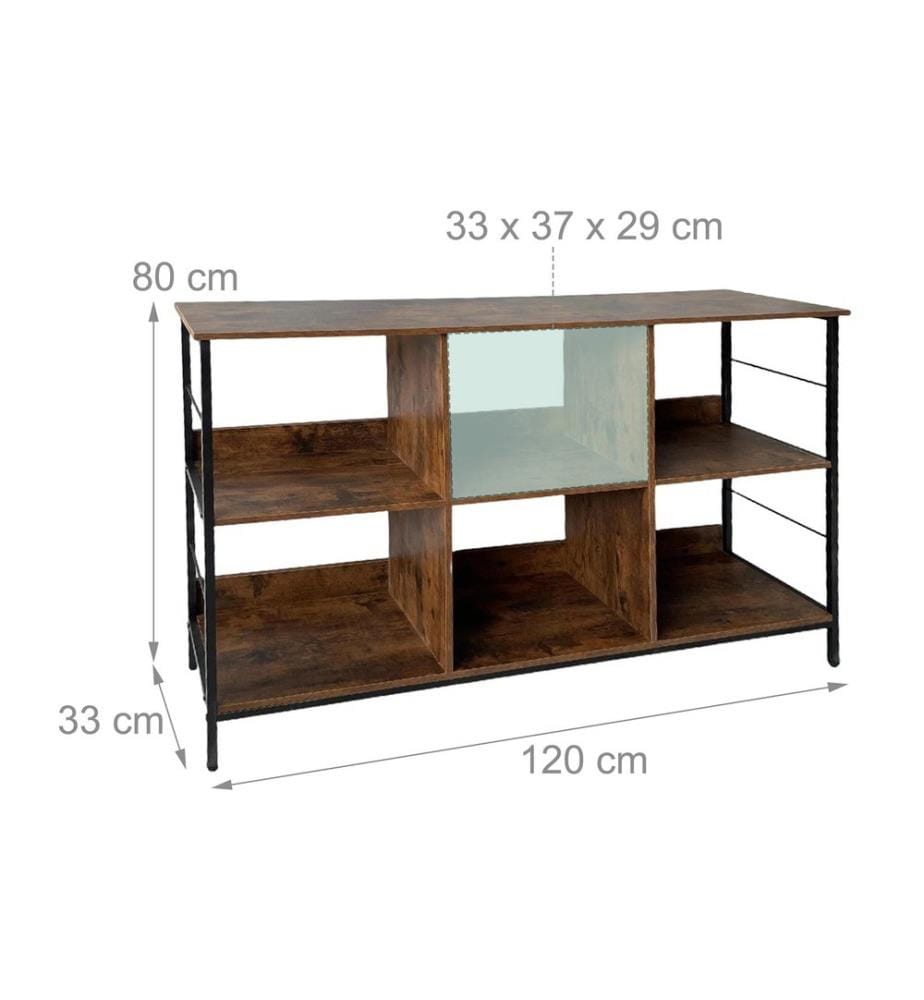 RELAXDAYS - Étagère dans le design industriel 80 x 120 x 33 cm brun foncé