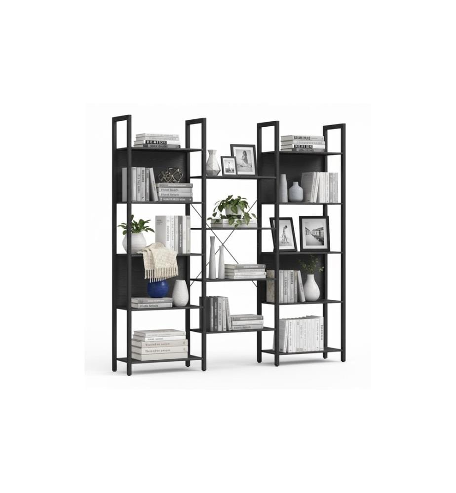 RELAXDAYS - Étagère Industrial avec 14 étagères 166 x 158 x 24 cm Noir