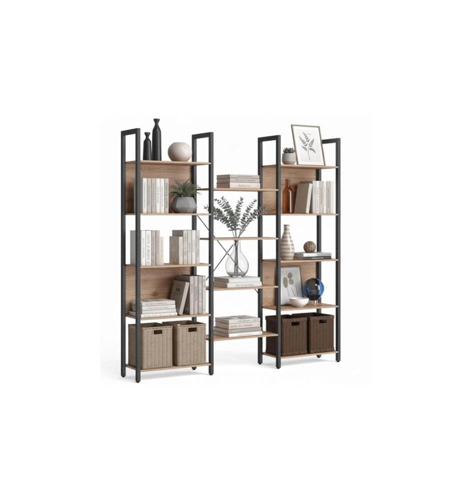 RELAXDAYS - Étagère Industrial avec 14 étagères 166 x 158 x 24 cm Marron clair