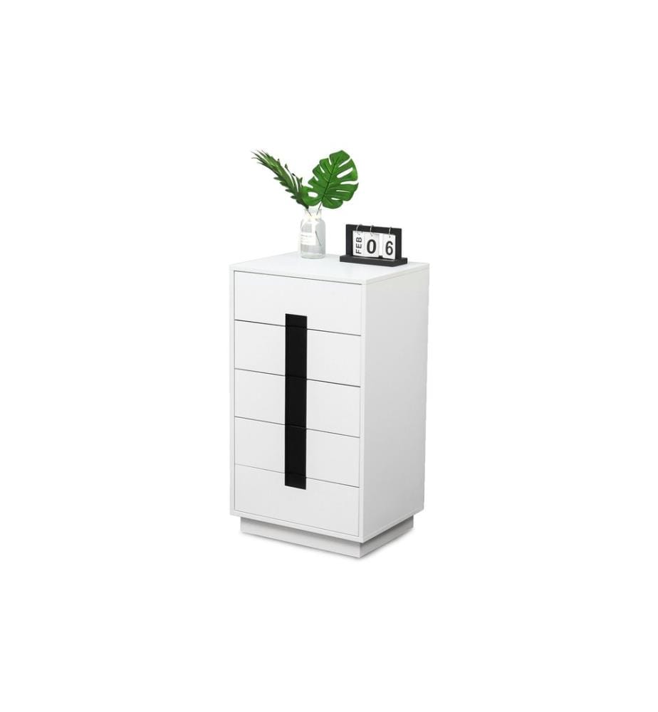 RELAXDAYS - Commode avec 5 tiroirs 88 x 50 x 40 cm Blanc/noir