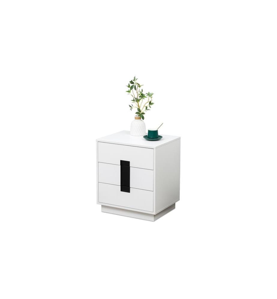 RELAXDAYS - Commode avec 3 tiroirs 56 x 50 x 40 cm Blanc/noir