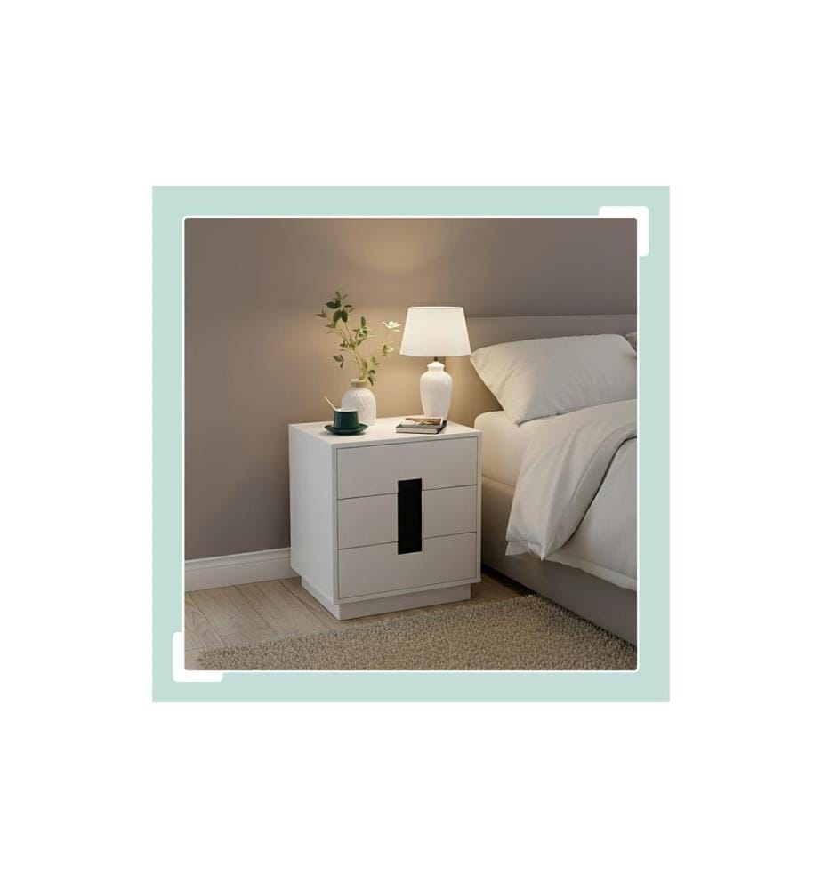 RELAXDAYS - Commode avec 3 tiroirs 56 x 50 x 40 cm Blanc/noir
