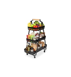 RELAXDAYS - Chariot de cuisine 84.5 x 57 x 31 cm Noir