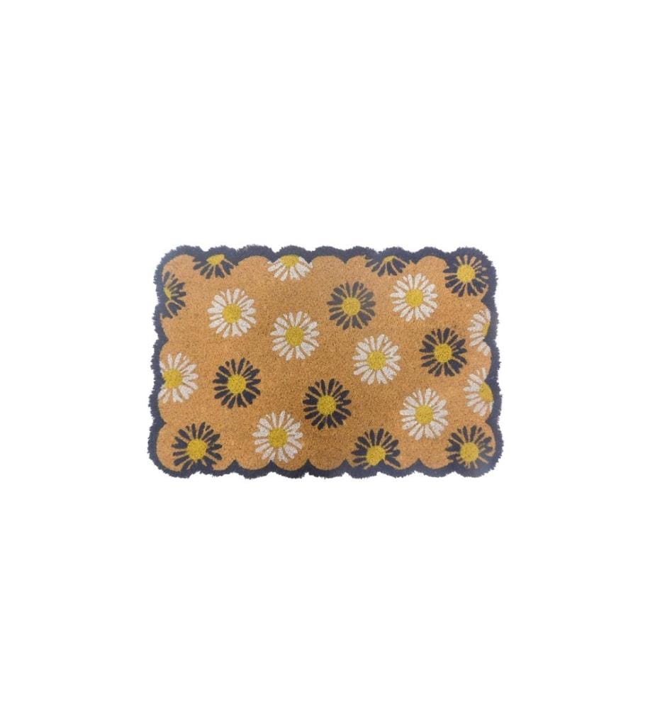 RELAXDAYS - Tapis de sol Fleurs 60 x 40 cm bleu/nature