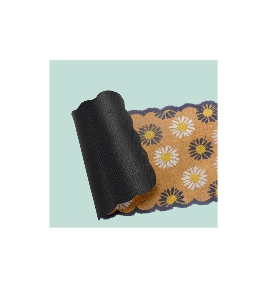 RELAXDAYS - Tapis de sol Fleurs 60 x 40 cm bleu/nature
