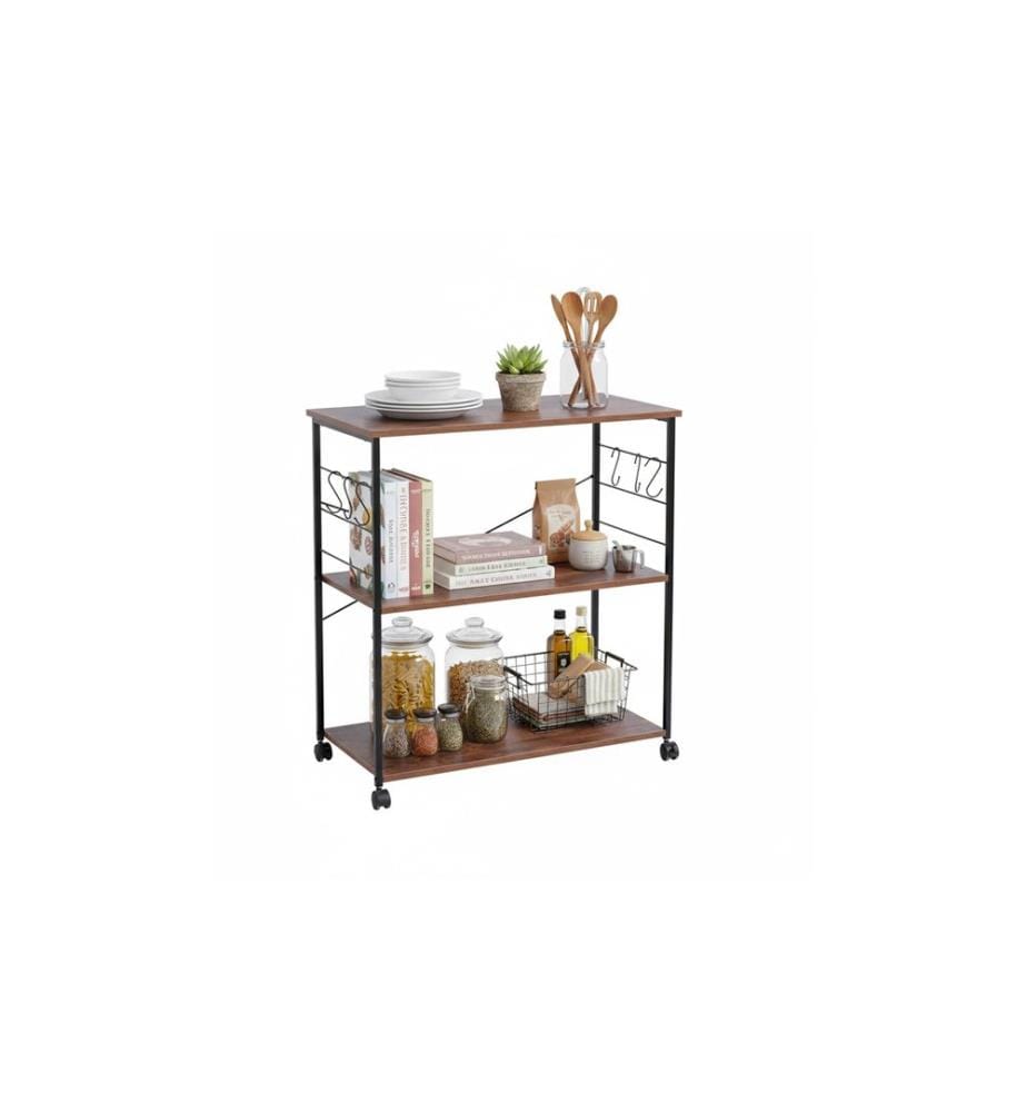 RELAXDAYS - Chariot de cuisine 87 x 80 x 40 cm Noir/marron