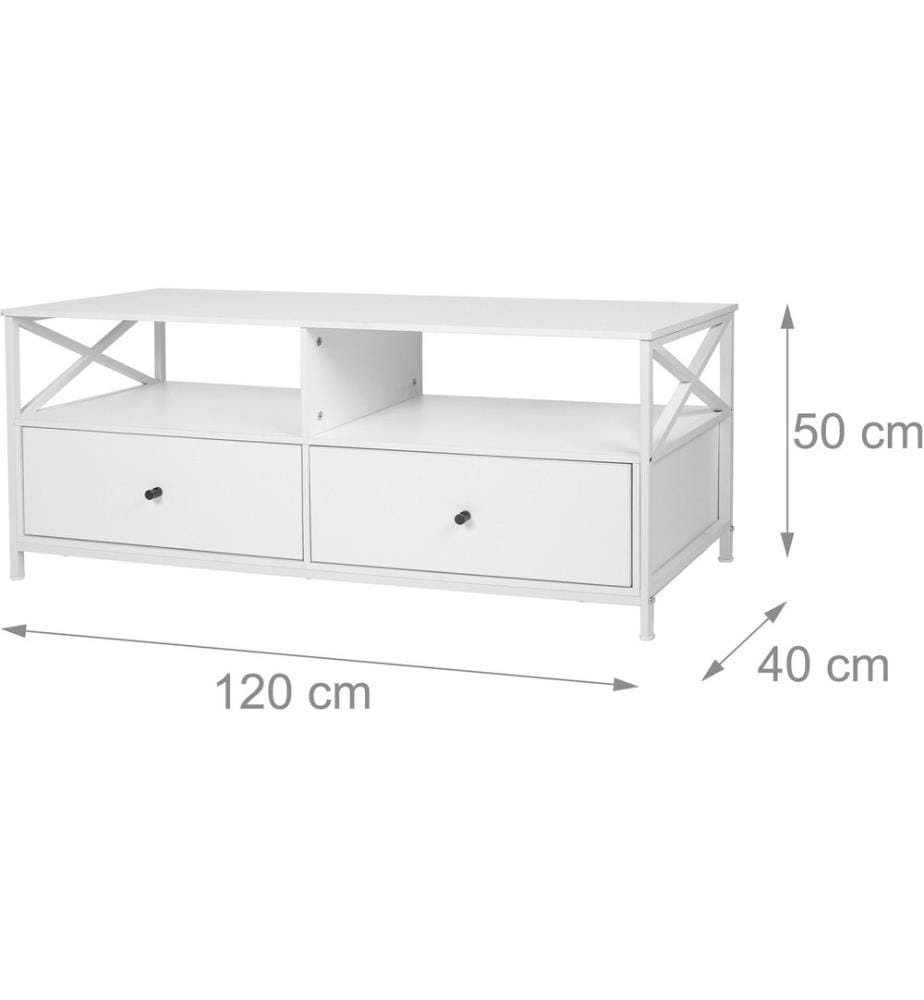 RELAXDAYS - TV-Möbel 120 x 40 cm, Weiss 55 Zoll