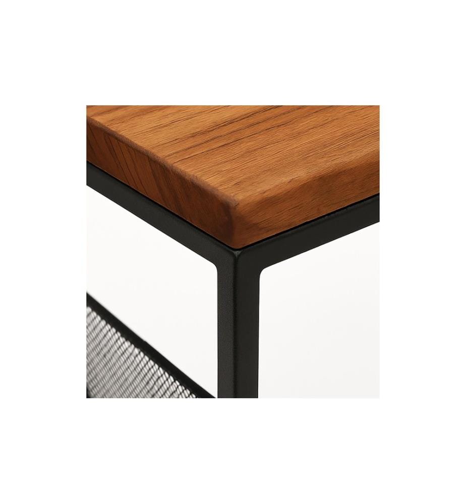 RELAXDAYS - Table d'appoint en forme de C 63 x 30 cm brun/noir