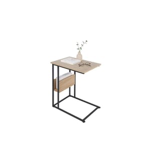 RELAXDAYS - Beistelltisch in C-Form 60 x 55 Hellbraun/Schwarz