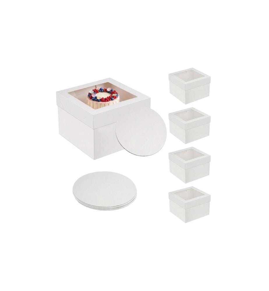 RELAXDAYS - Set boîte à gâteaux avec fenêtre & cakeboards 5 Pièce/s