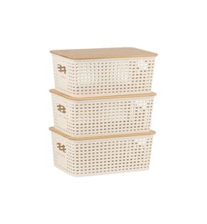 RELAXDAYS - Aufbewahrungsbox 3er Set, Weiss