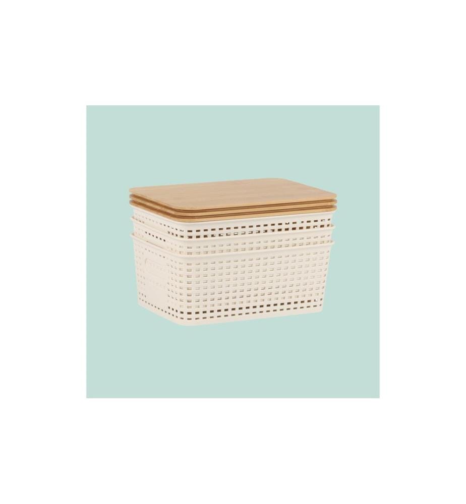 RELAXDAYS - Aufbewahrungsbox 3er Set, Weiss