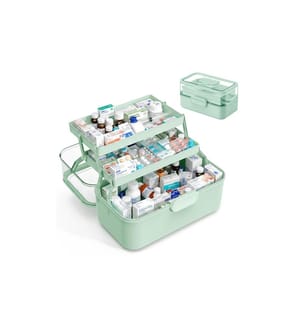 RELAXDAYS - Aufklappbare Medizinbox aus Kunststoff Grün