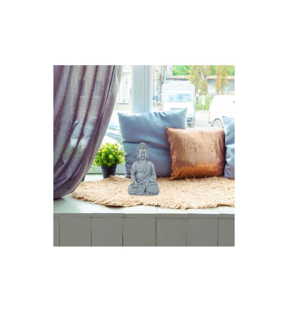 RELAXDAYS - Dekofigur Buddha Grau