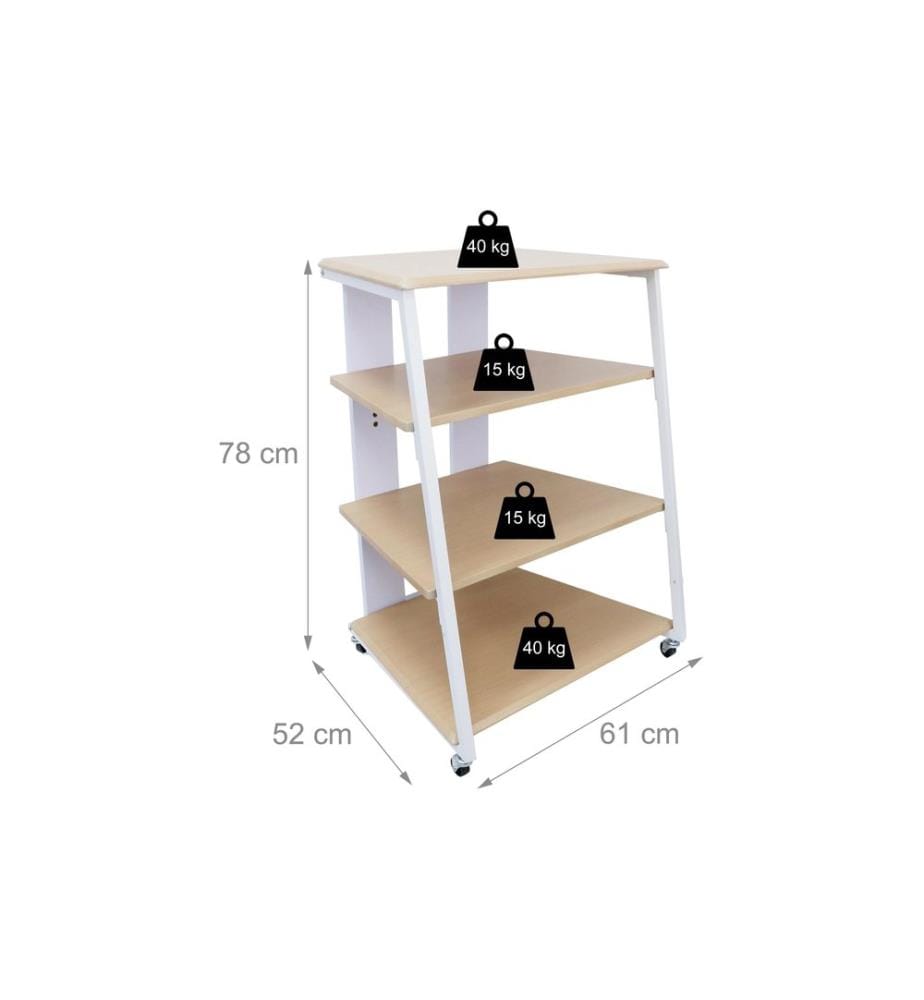 RELAXDAYS - Meuble TV Étagère hi-fi 78 x 61 x 52 cm brun clair/blanc