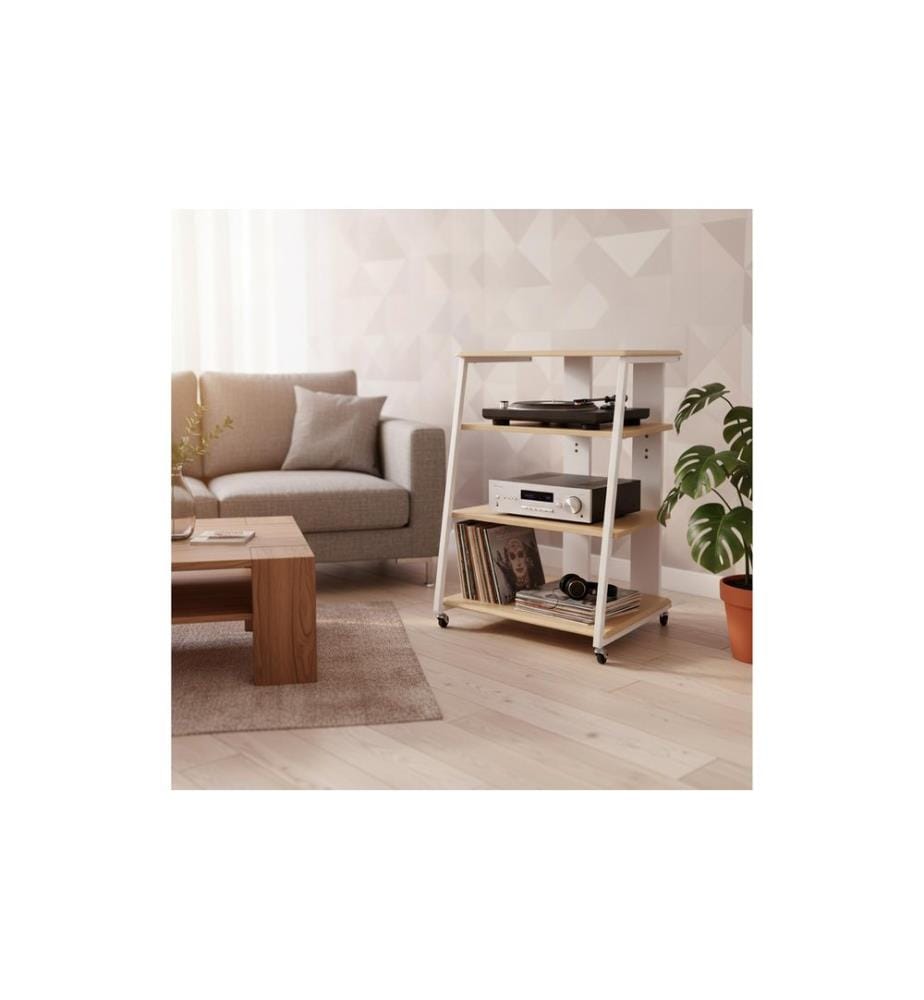 RELAXDAYS - Meuble TV Étagère hi-fi 78 x 61 x 52 cm brun clair/blanc