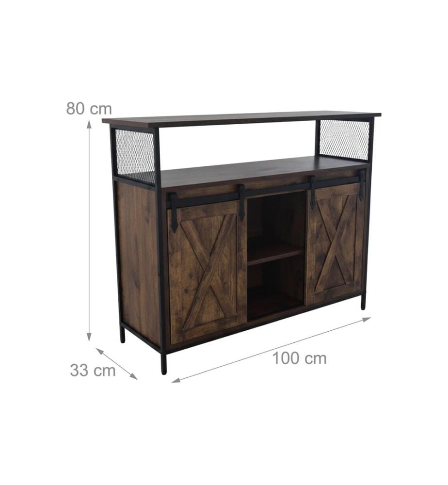 RELAXDAYS - Buffet 80 x 100 x 33 cm brun/noir
