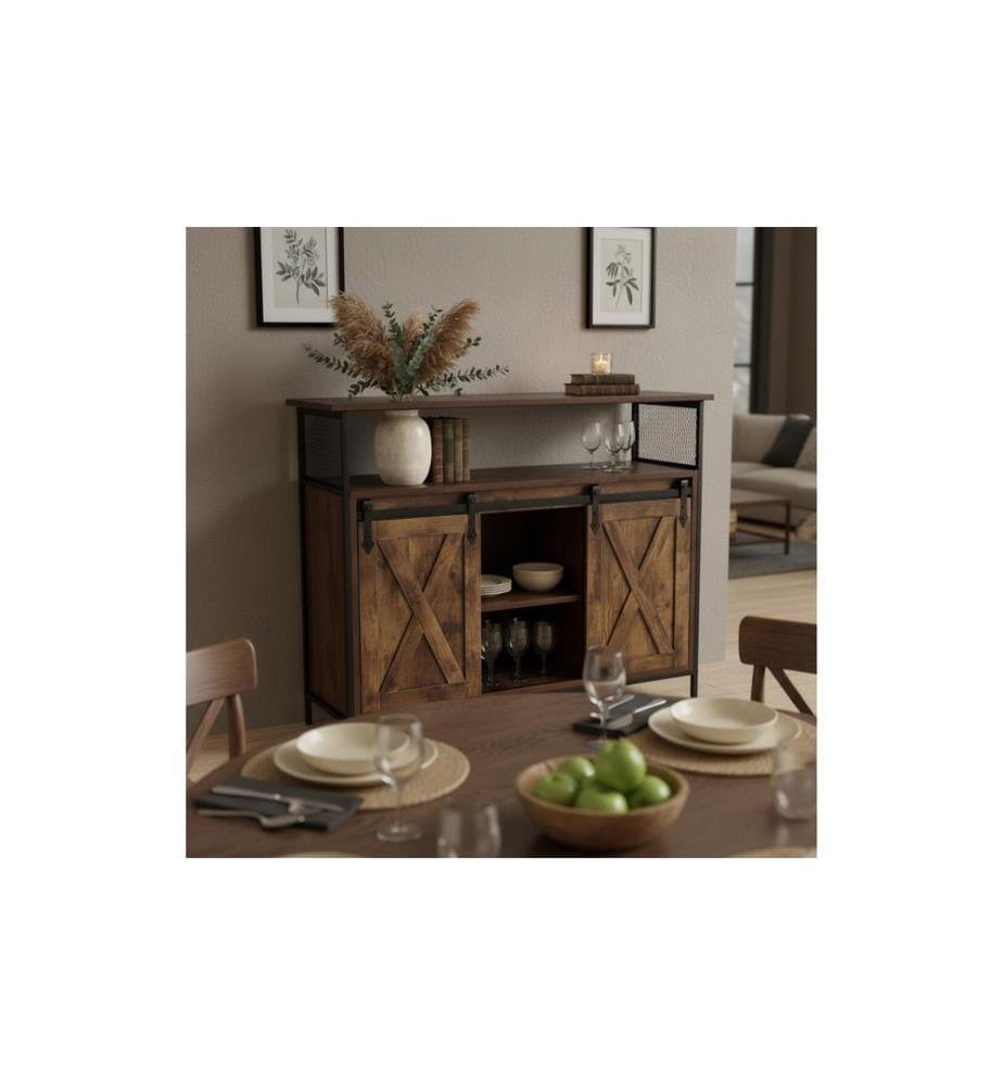 RELAXDAYS - Buffet 80 x 100 x 33 cm brun/noir