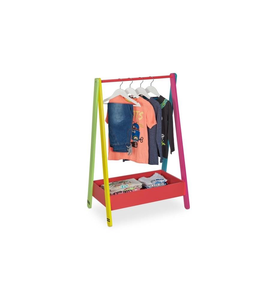 RELAXDAYS - Porte-manteaux pour enfants 64,5 x 99 cm, Rouge/Vert/Jaune