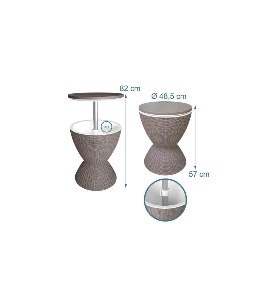 RELAXDAYS - Table d'appoint avec fonction de refroidissement 30 L 48.5 x 82 cm, Beige