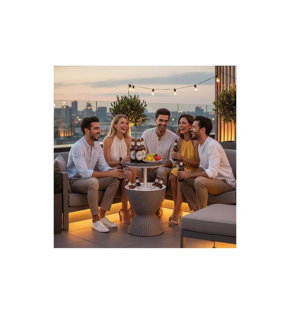 RELAXDAYS - Table d'appoint avec fonction de refroidissement 30 L 48.5 x 82 cm, Beige