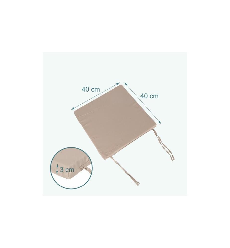 RELAXDAYS - Stuhlauflage 40 x 40 cm, Beige, 4 Stück