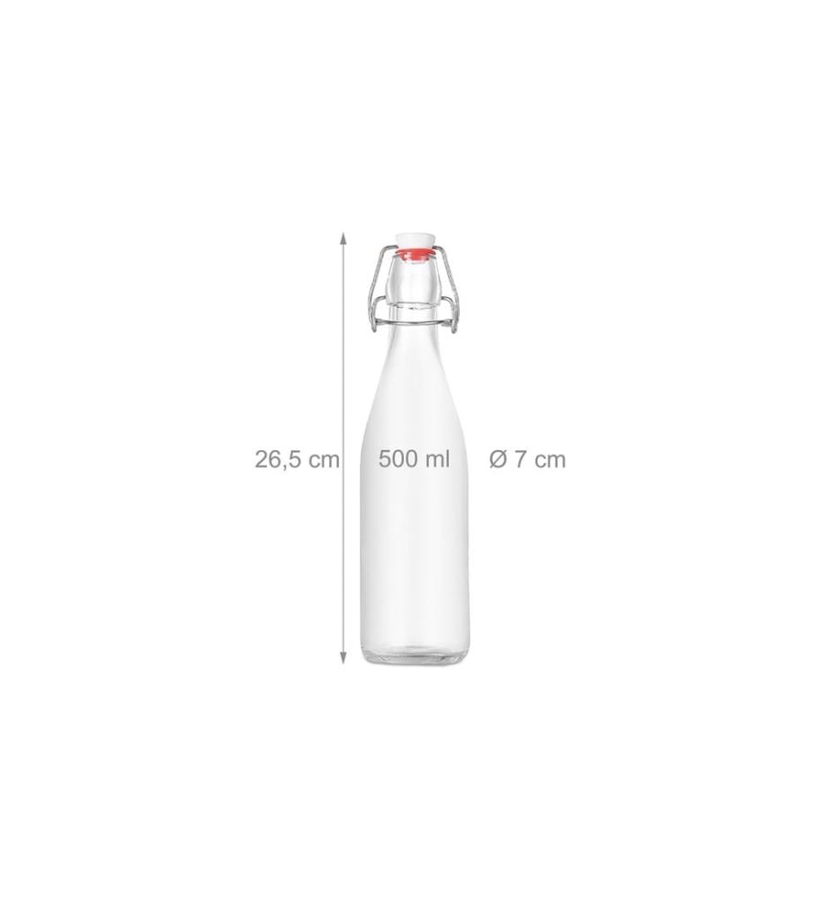 RELAXDAYS - Einmachflasche mit Bügelverschluss 500 ml, 6 Stück