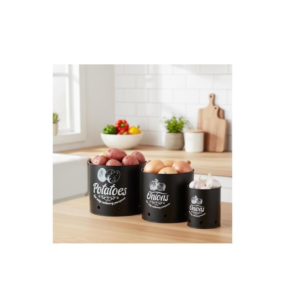 RELAXDAYS - Boîte de rangement set de 3 couvercles ronds en bambou