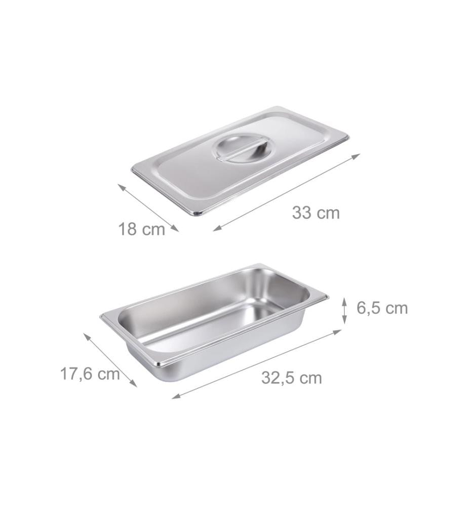 RELAXDAYS - Gastronorm-Behälter 6.5 x 32.5 x 17.6 cm, Silber