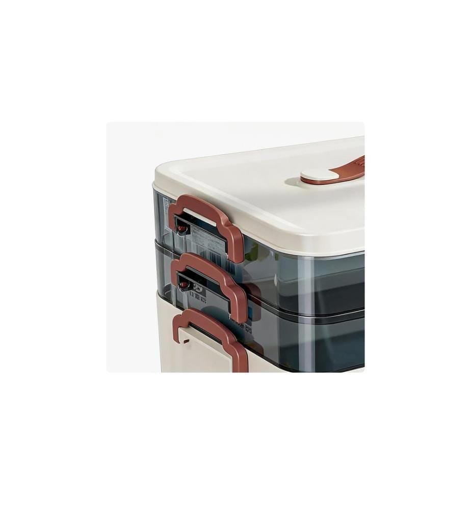 RELAXDAYS - Medizinbox aus Kunststoff Transparent/Weiss 24 x 33 x 22 cm