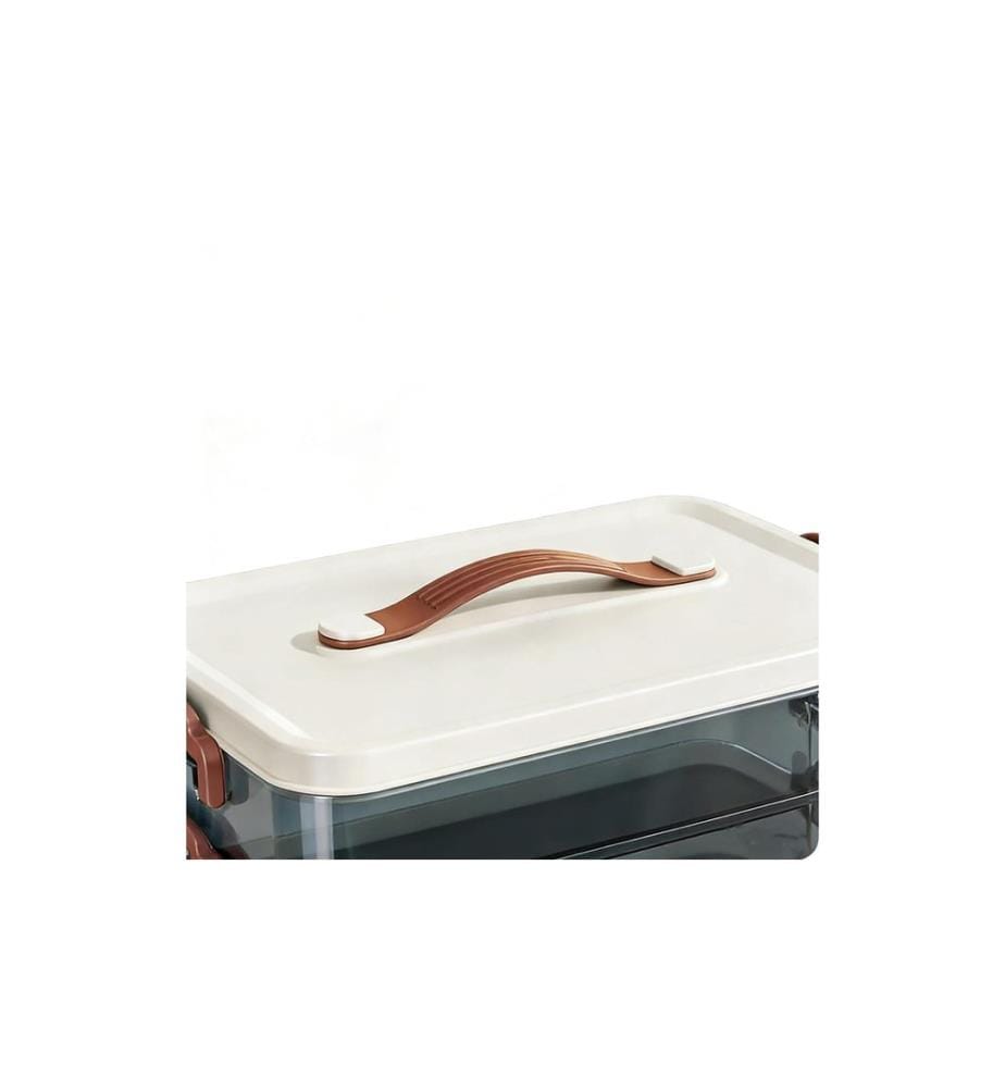 RELAXDAYS - Medizinbox aus Kunststoff Transparent/Weiss 24 x 33 x 22 cm