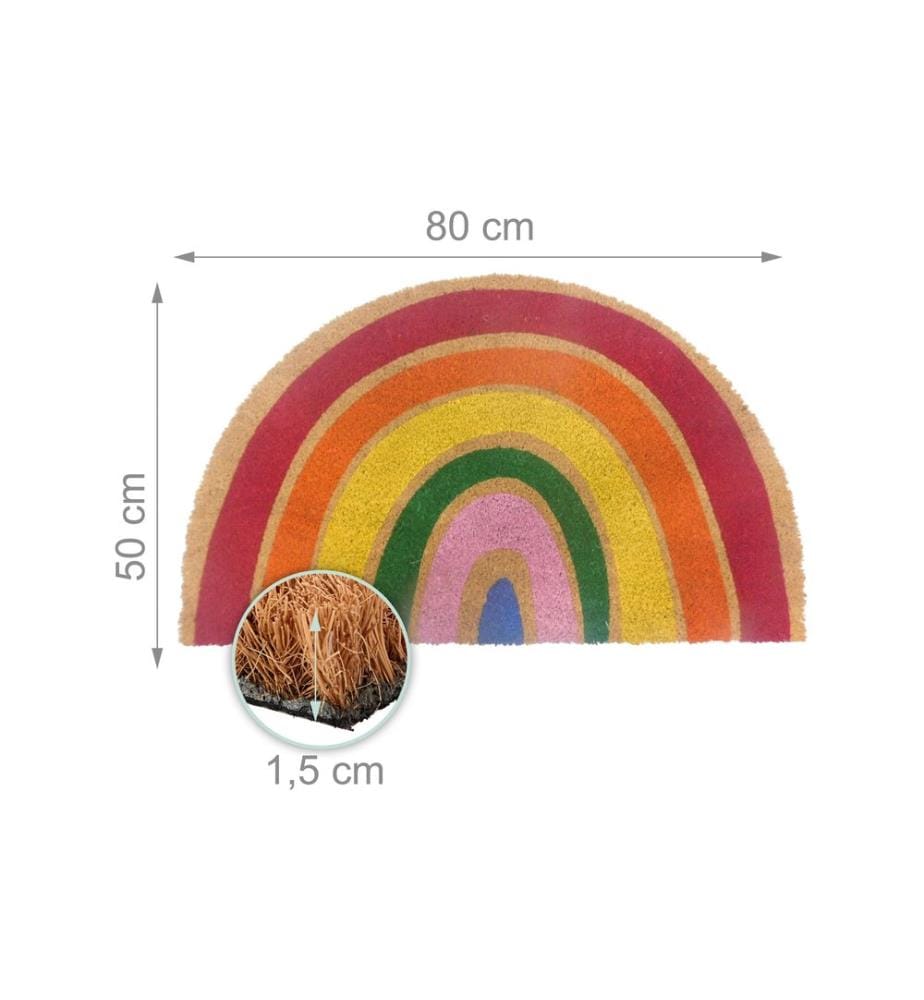 RELAXDAYS - Fussmatte Regenbogen 80 x 50 cm Mehrfrabig