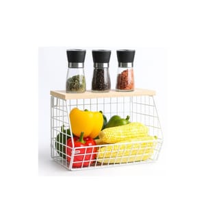 RELAXDAYS - Organizer Obstkorb Wandregal 21 x 30 cm Hellbraun/Weiss