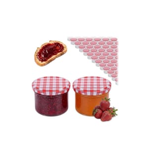RELAXDAYS - Einmachglas mit Deckel Rot/Weiss 220 ml, 100 Stück
