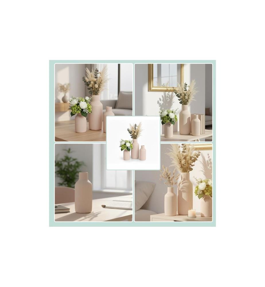 RELAXDAYS - Vase 3er Set, Weiss