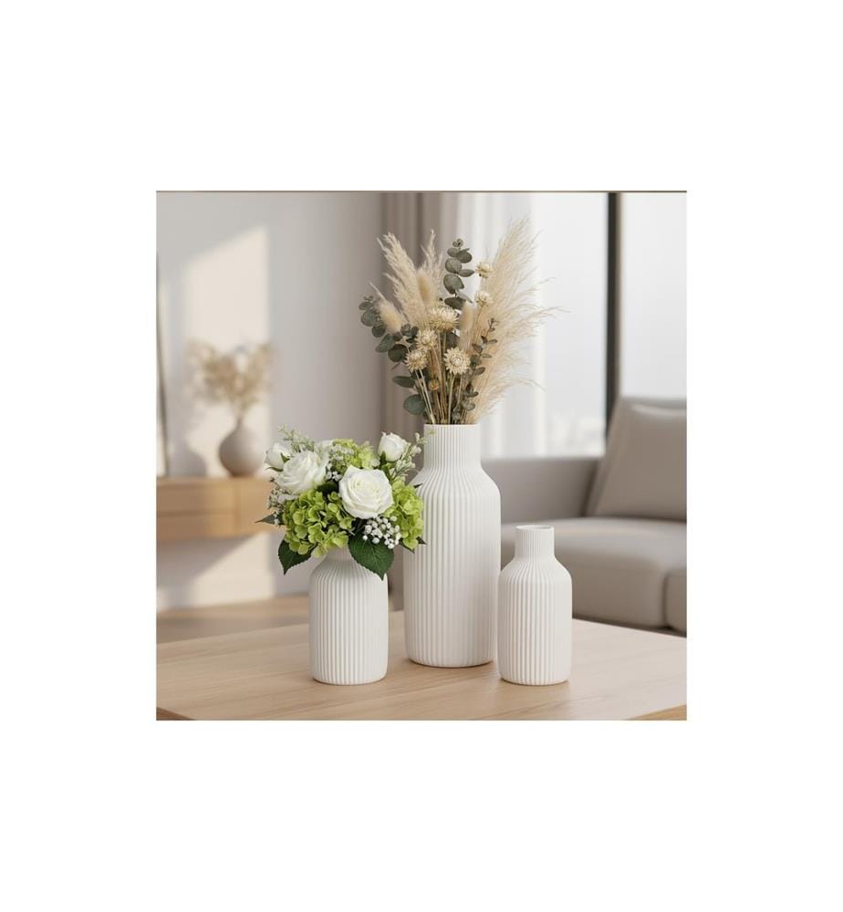 RELAXDAYS - Vase 3er Set, Weiss