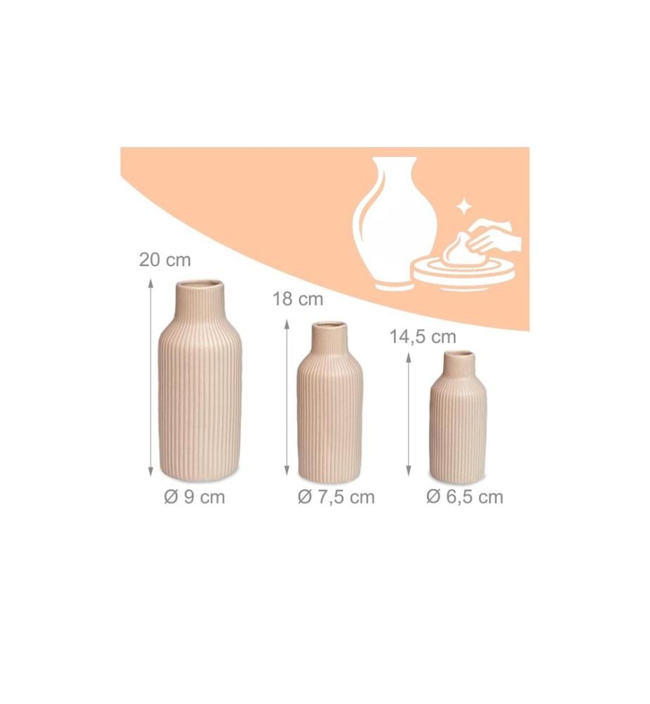 RELAXDAYS - Vase 3er Set, Creme