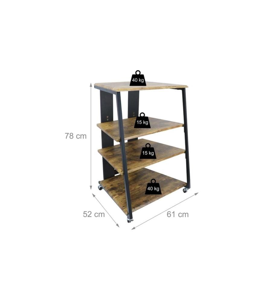 RELAXDAYS - Meuble TV Étagère hi-fi 78 x 61 x 52 cm brun/noir