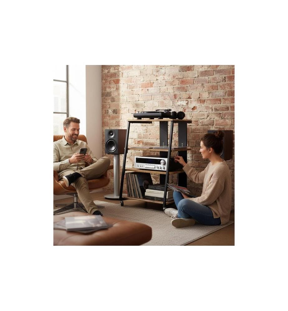 RELAXDAYS - Meuble TV Étagère hi-fi 78 x 61 x 52 cm brun/noir