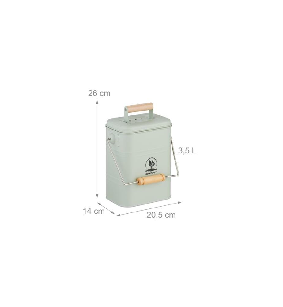 RELAXDAYS - Komposteimer 3.5 l, Hellbraun/Hellgrün