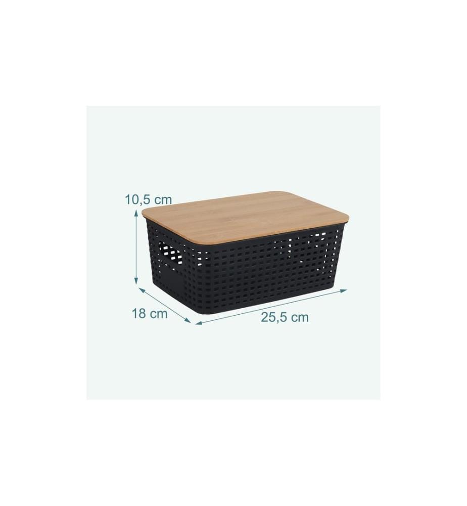 RELAXDAYS - Aufbewahrungsbox 3er Set, Schwarz