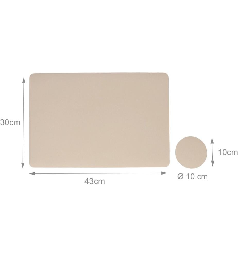 RELAXDAYS - Set de table Sets de table 43 x 30 cm, Beige / Gris, 12 pièces