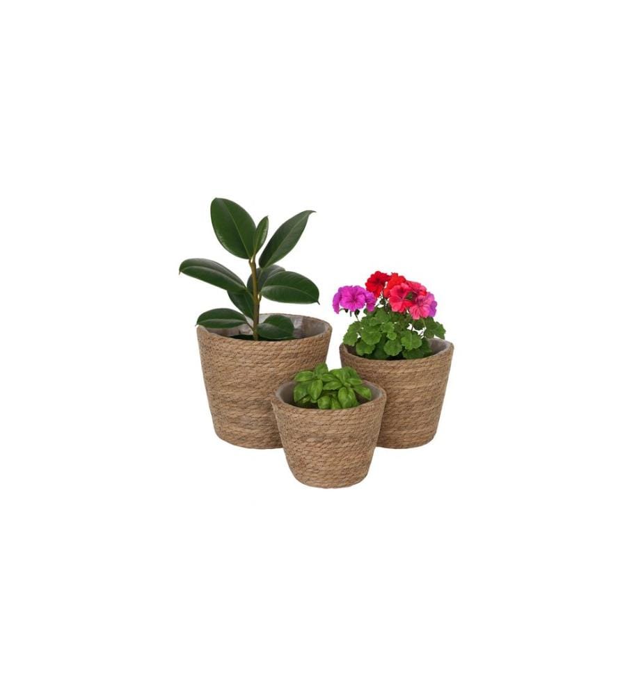 RELAXDAYS - Blumentopf 3er Set Beige