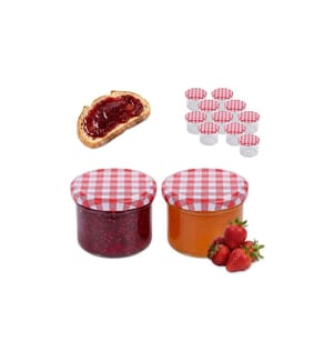 RELAXDAYS - Einmachglas mit Deckel Rot/Weiss 220 ml, 12 Stück