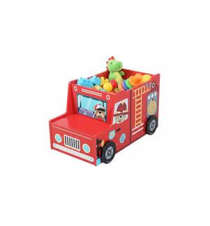 RELAXDAYS - Spielzeugkiste Feuerwehr, MDF, 34 x 60 x 32 cm, Rot