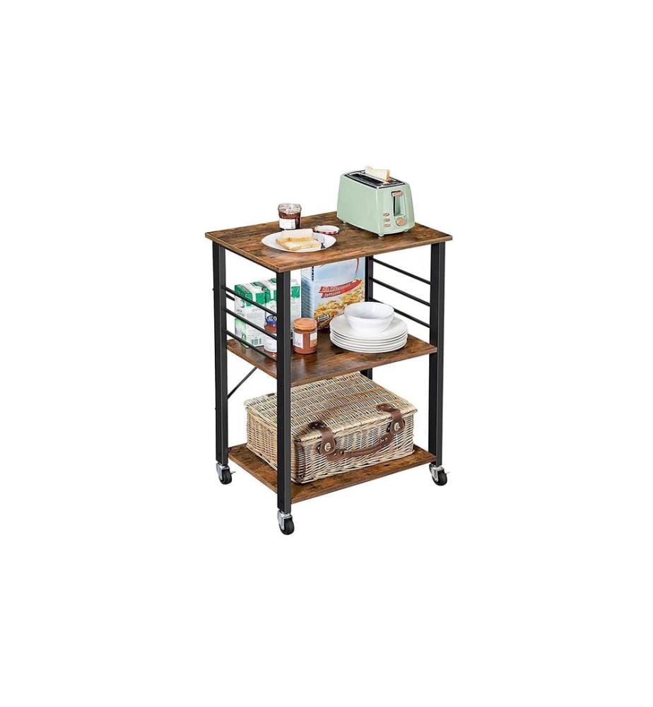 RELAXDAYS - Chariot de cuisine 89 x 60 x 40 cm brun/noir