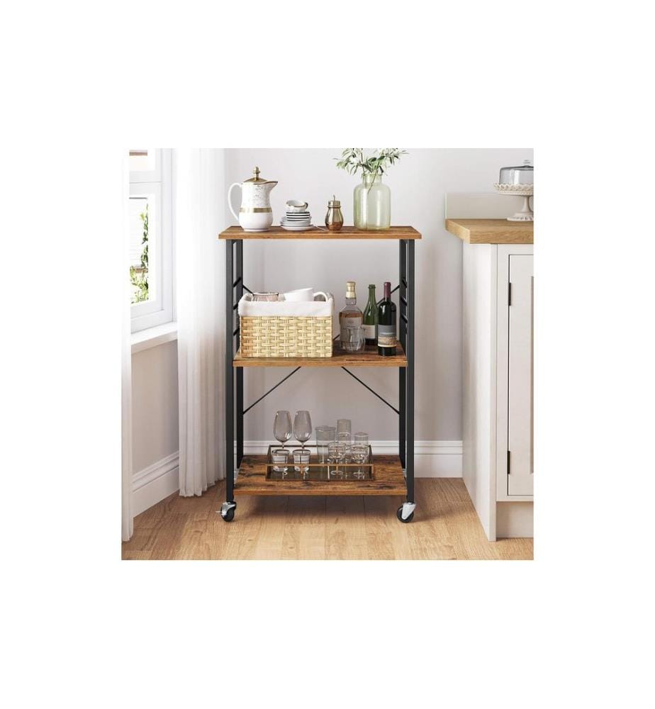 RELAXDAYS - Chariot de cuisine 89 x 60 x 40 cm brun/noir