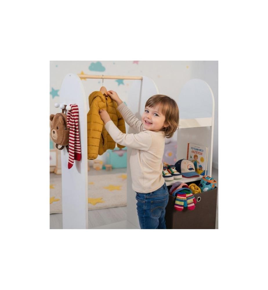 RELAXDAYS - Porte-manteau pour enfants avec boîte en tissu