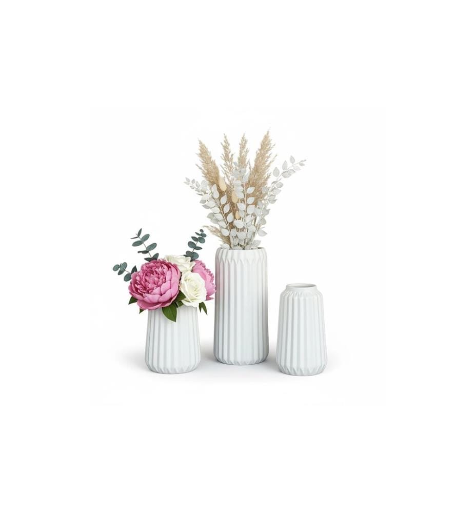 RELAXDAYS - Vasen-Set 3-teilig, Weiss