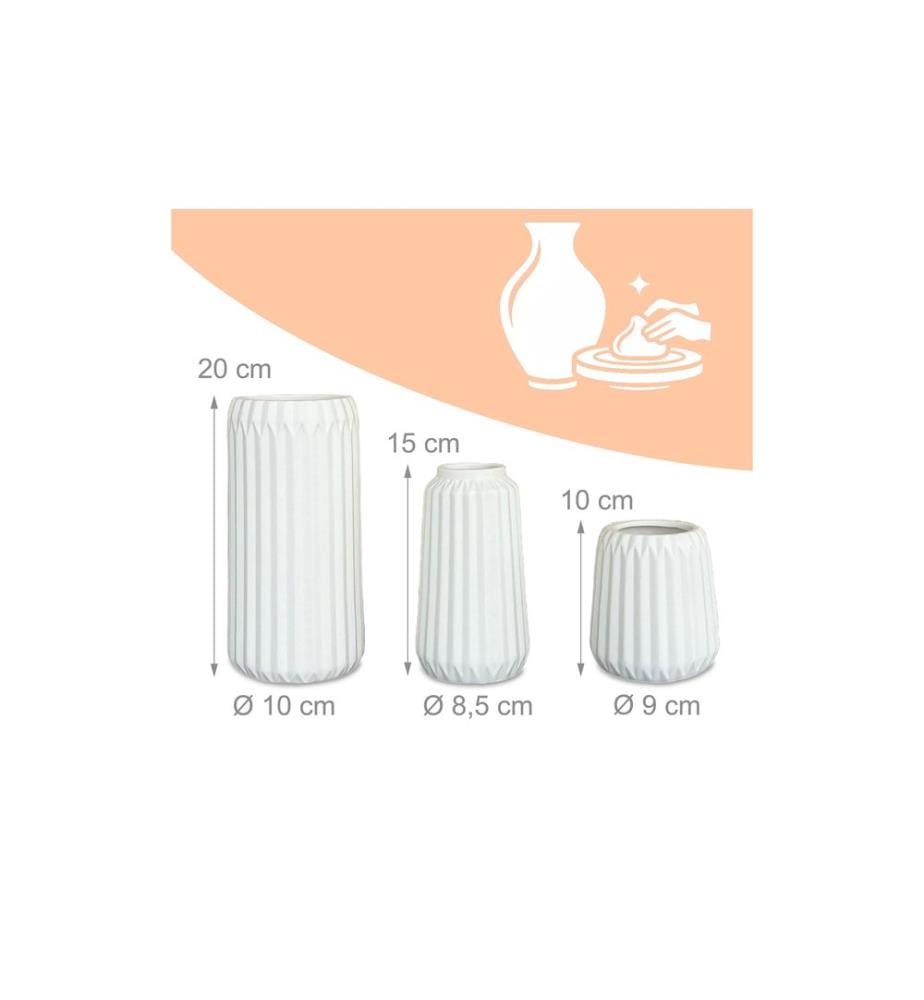 RELAXDAYS - Vasen-Set 3-teilig, Weiss